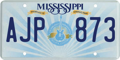 MS license plate AJP873
