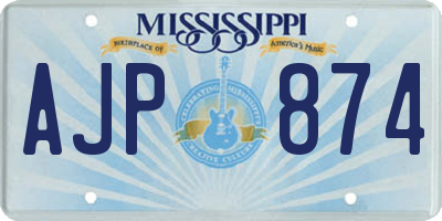 MS license plate AJP874