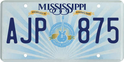 MS license plate AJP875