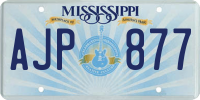MS license plate AJP877
