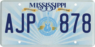 MS license plate AJP878