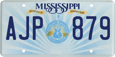 MS license plate AJP879
