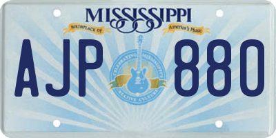 MS license plate AJP880