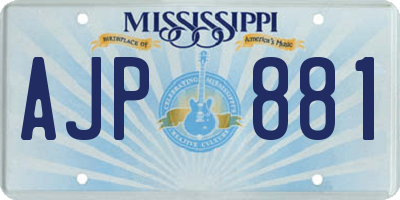 MS license plate AJP881