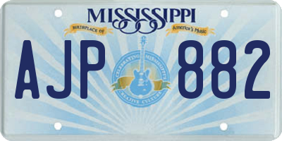 MS license plate AJP882