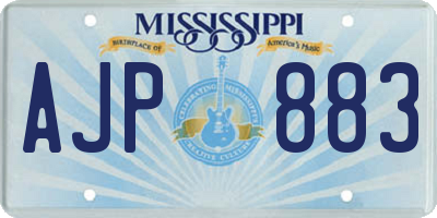 MS license plate AJP883