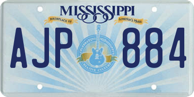MS license plate AJP884