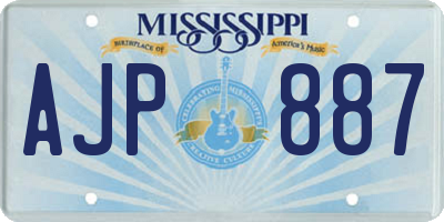 MS license plate AJP887
