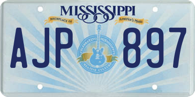 MS license plate AJP897