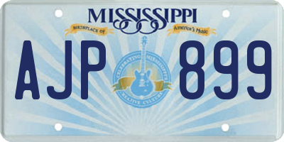 MS license plate AJP899