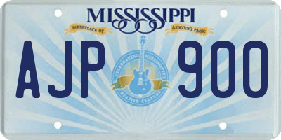 MS license plate AJP900