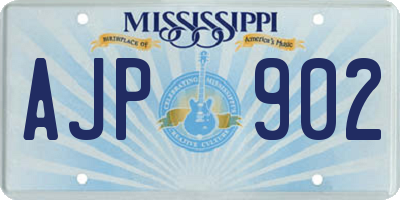 MS license plate AJP902