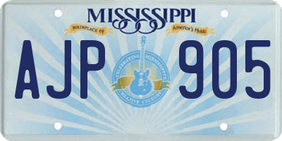 MS license plate AJP905