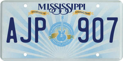 MS license plate AJP907