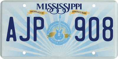 MS license plate AJP908