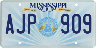 MS license plate AJP909