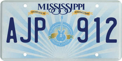 MS license plate AJP912