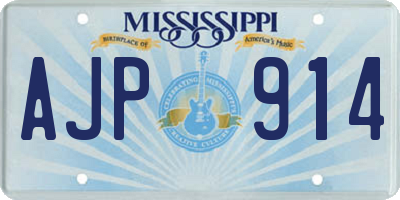 MS license plate AJP914