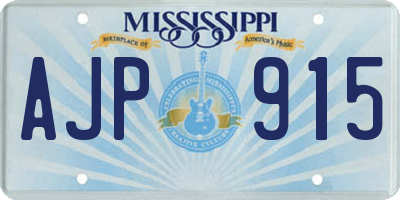 MS license plate AJP915