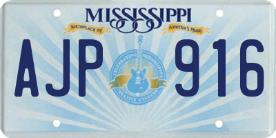 MS license plate AJP916
