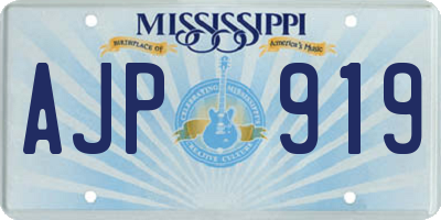 MS license plate AJP919