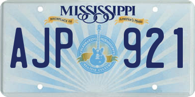 MS license plate AJP921
