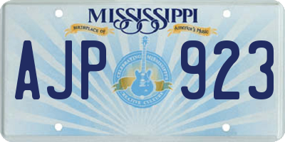 MS license plate AJP923