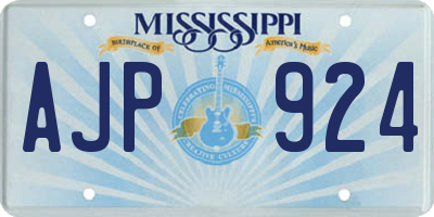 MS license plate AJP924