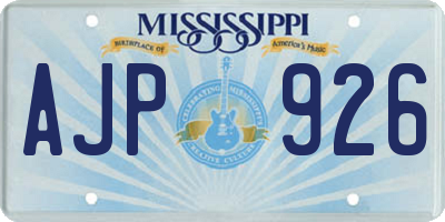 MS license plate AJP926