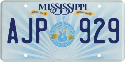 MS license plate AJP929