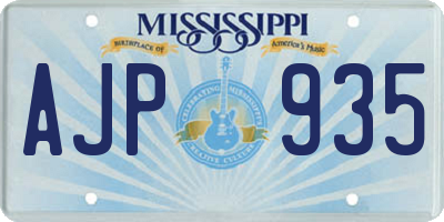 MS license plate AJP935