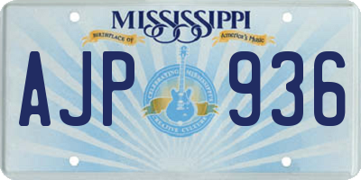MS license plate AJP936