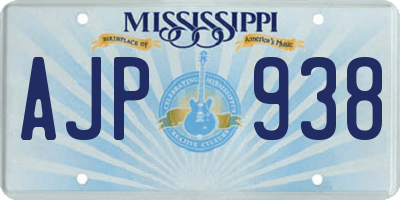MS license plate AJP938