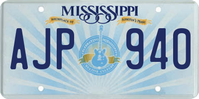 MS license plate AJP940