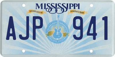 MS license plate AJP941