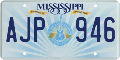 MS license plate AJP946