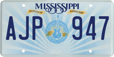 MS license plate AJP947