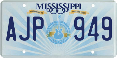 MS license plate AJP949