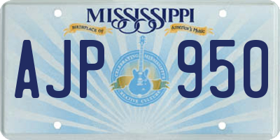 MS license plate AJP950