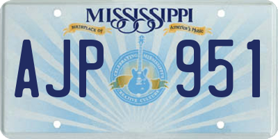 MS license plate AJP951