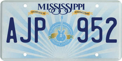 MS license plate AJP952