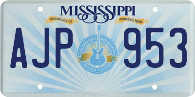 MS license plate AJP953