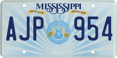 MS license plate AJP954