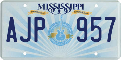 MS license plate AJP957