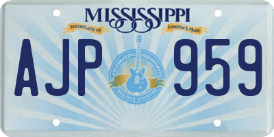 MS license plate AJP959