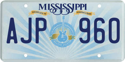 MS license plate AJP960