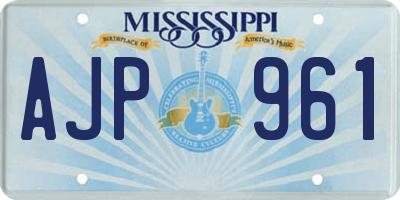 MS license plate AJP961
