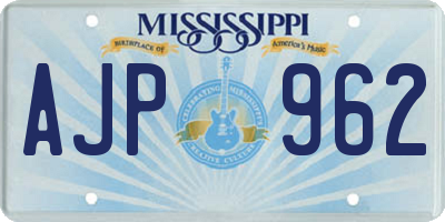 MS license plate AJP962