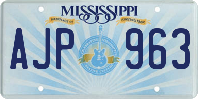 MS license plate AJP963