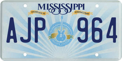 MS license plate AJP964